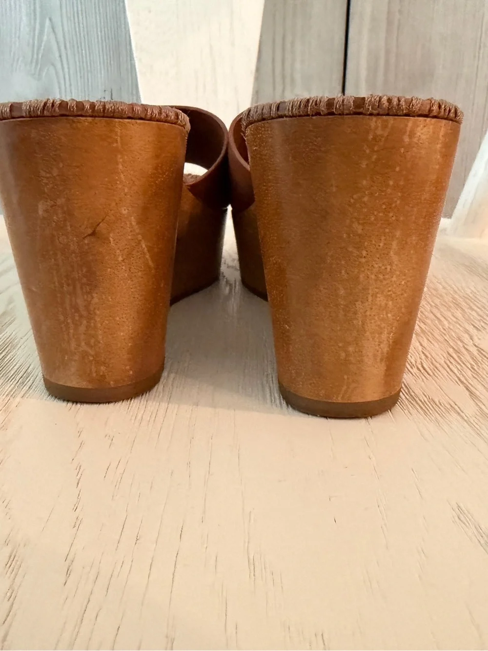 Tory Burch Patty Wedge Slide Sandals in Brown Leather